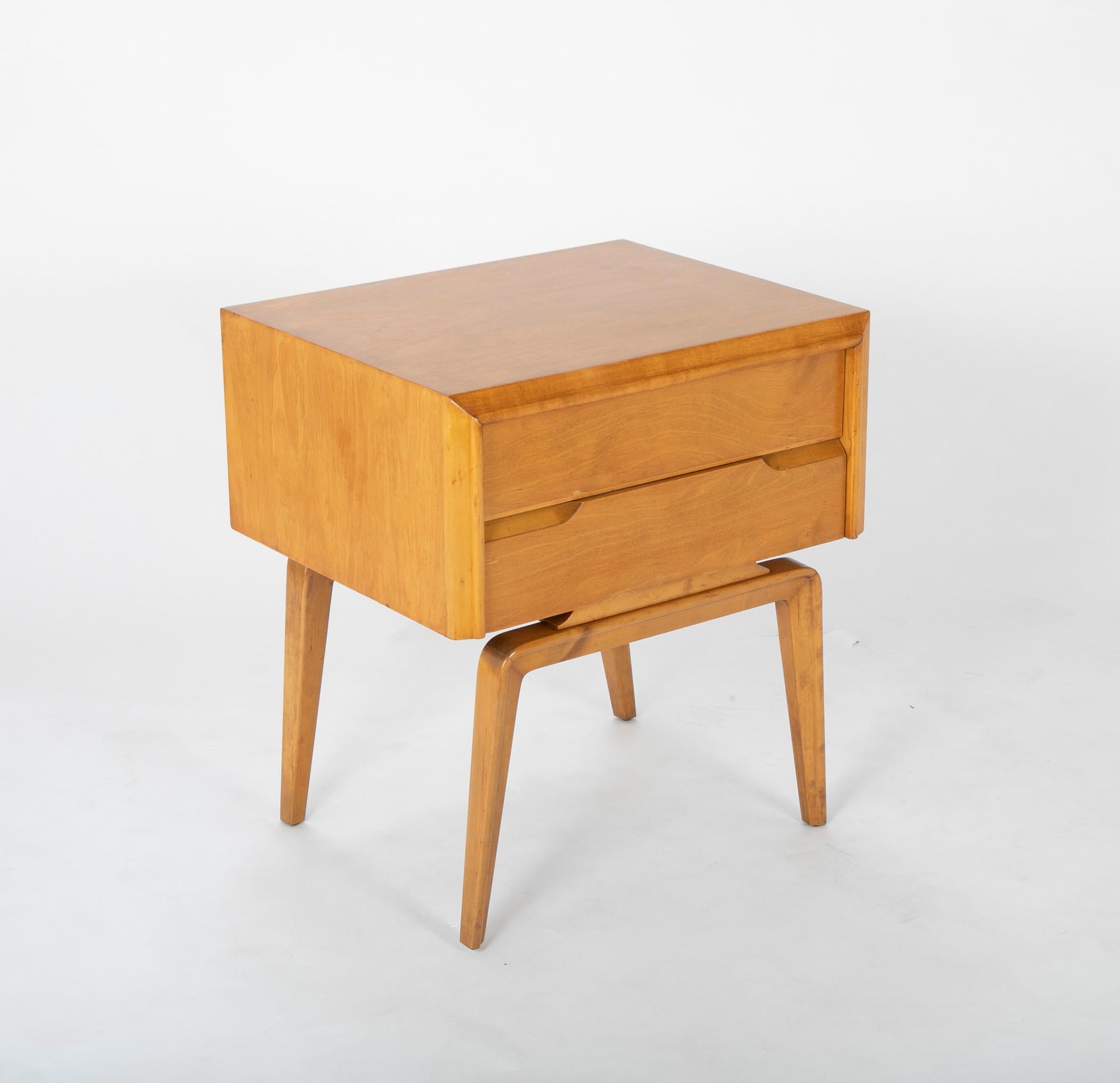 Mid-Century Modern Pair of Maple Side Tables Designed by Edmond Spence