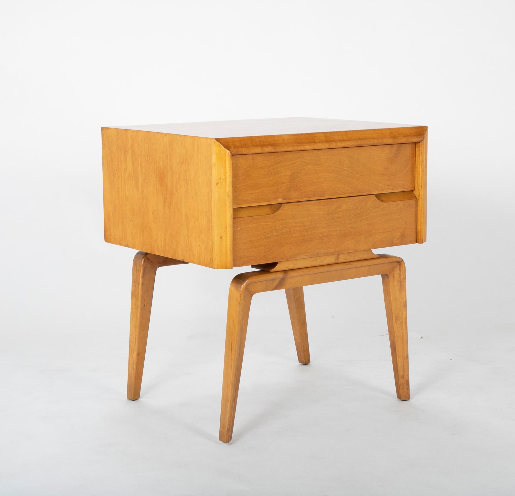 Swedish Pair of Maple Side Tables Designed by Edmond Spence