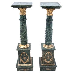 A pair of marble columns, France, around 1840.
