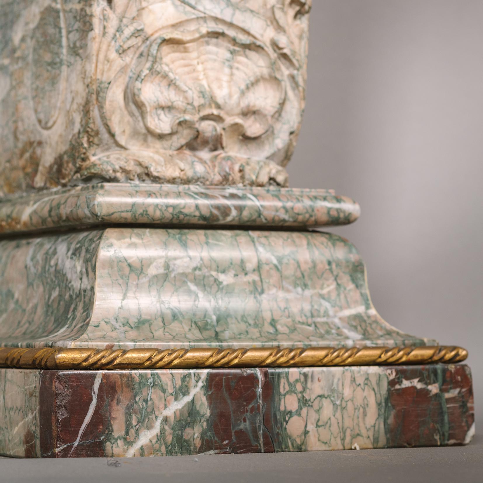 A Pair Of Marble Consoles, With Specimen Marble Tops For Sale 7