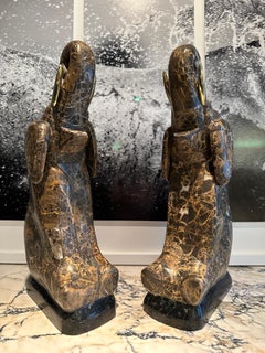 A Pair Of Marble Elephants By Maitland Smith