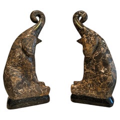 A Pair Of Marble Elephants By Maitland Smith 