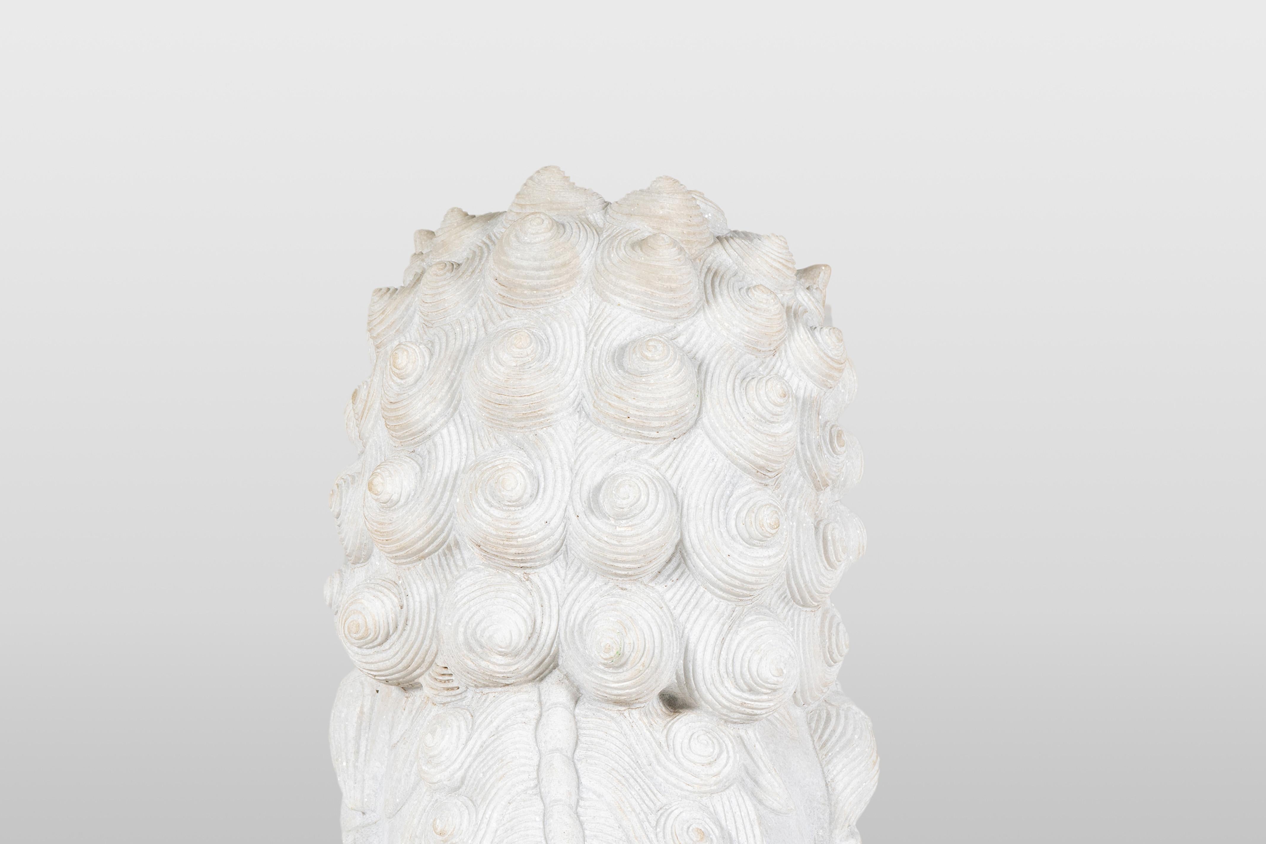 A Pair of Marble Foo Lions 6