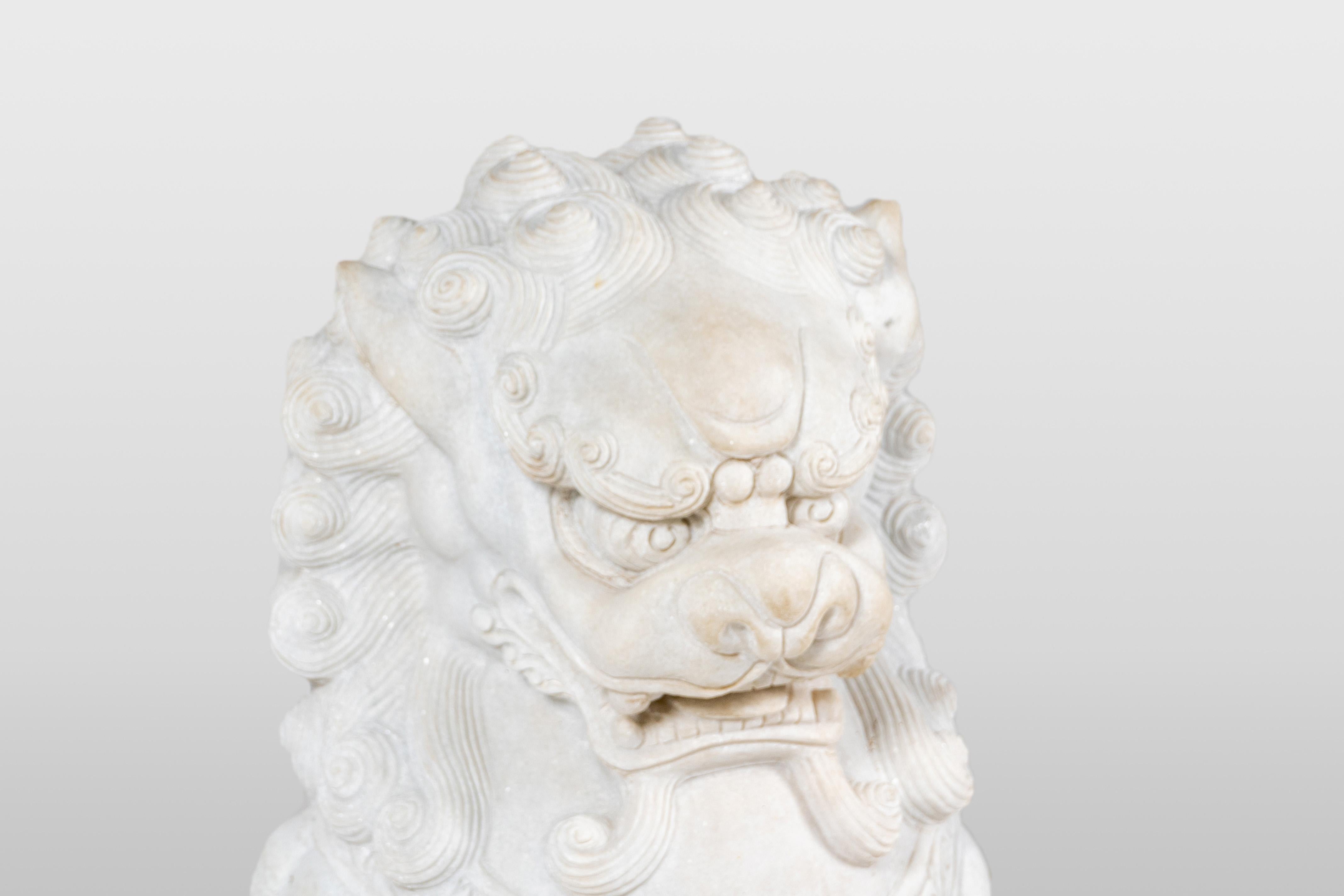 A Pair of Marble Foo Lions 2