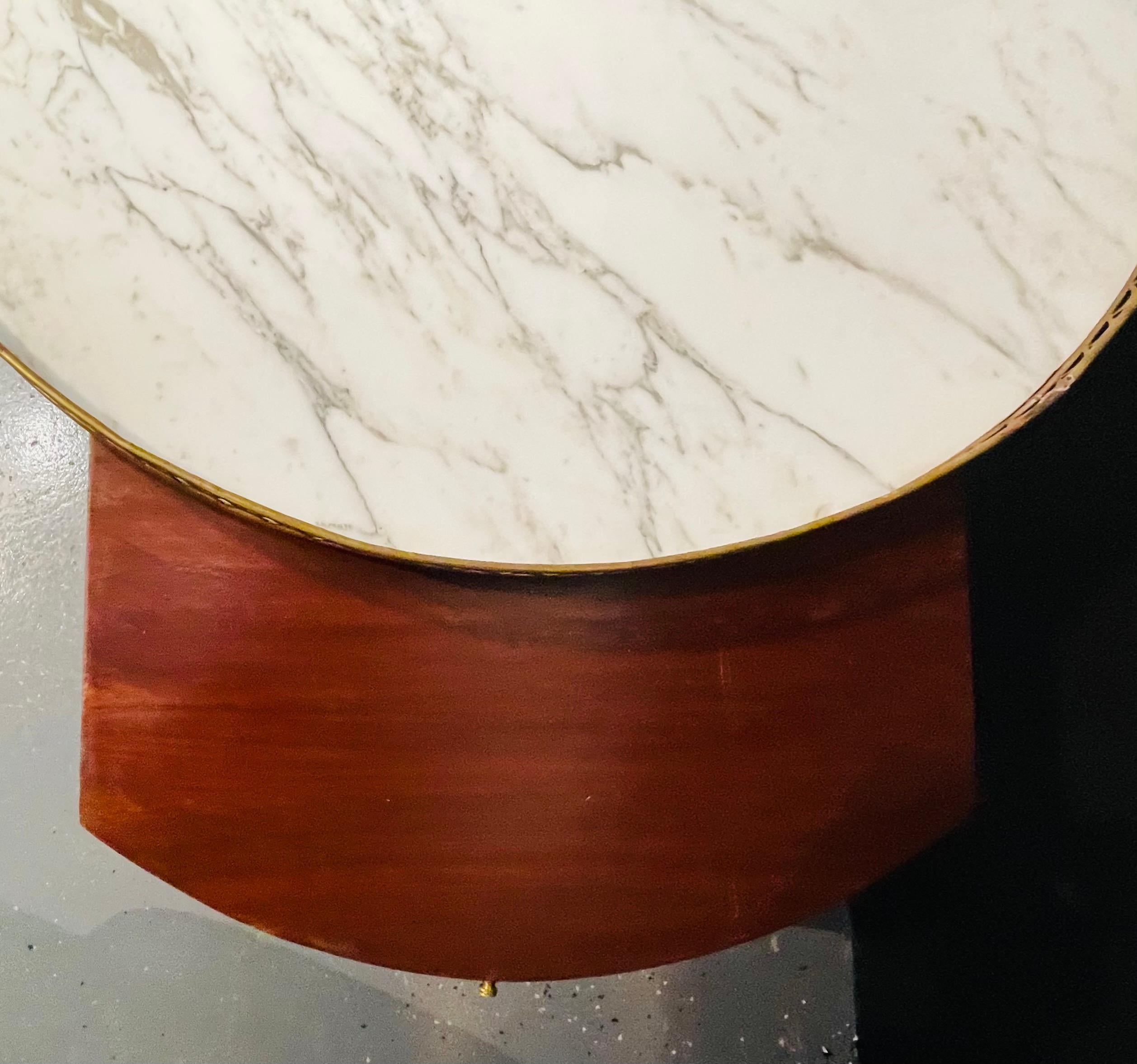 Pair of Marble Top Greek Key Bouillotte or End Tables, Manner of Jansen 4