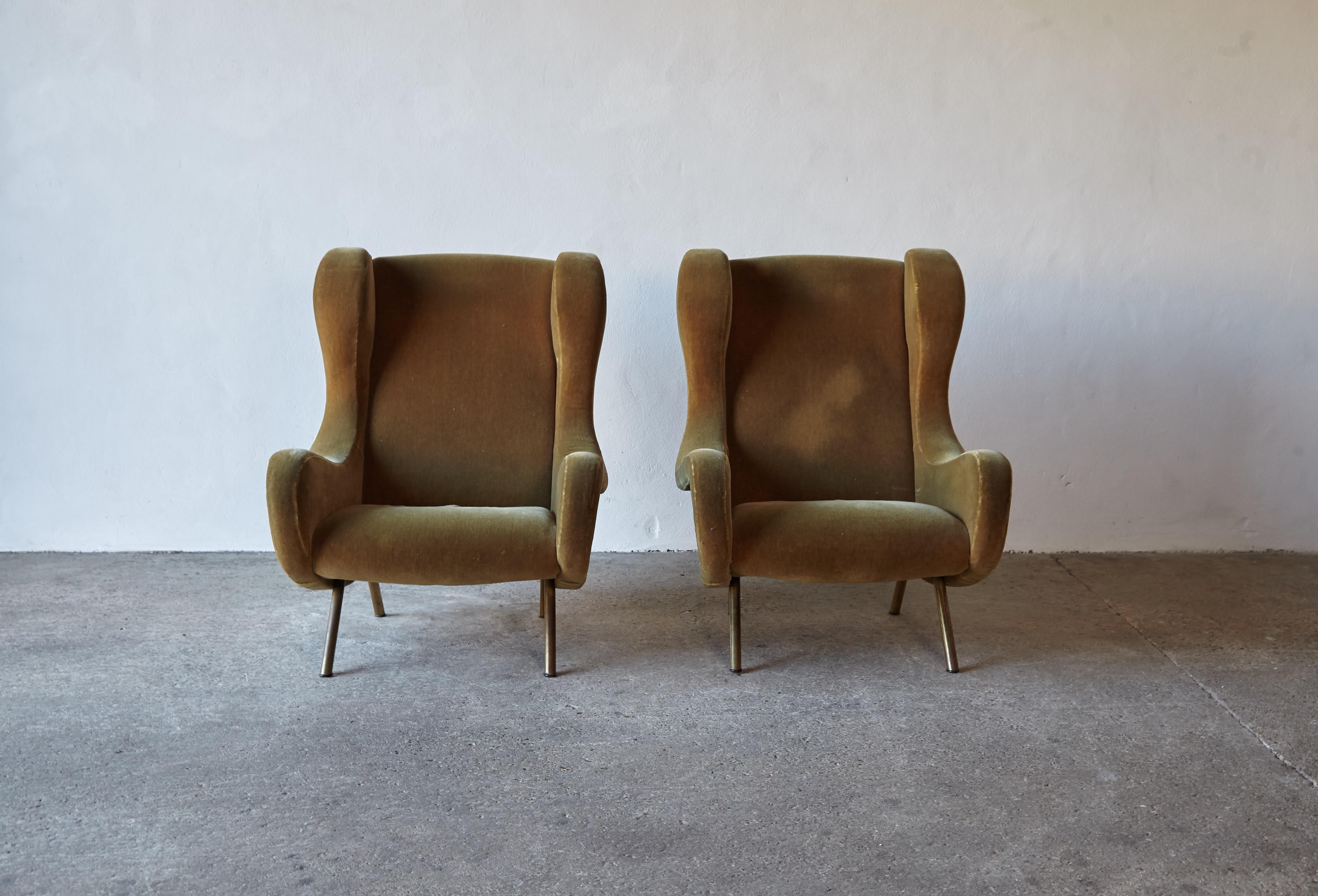 Italian Pair of Marco Zanuso Senior Chairs, Arflex, France, 1960s for Reupholstery