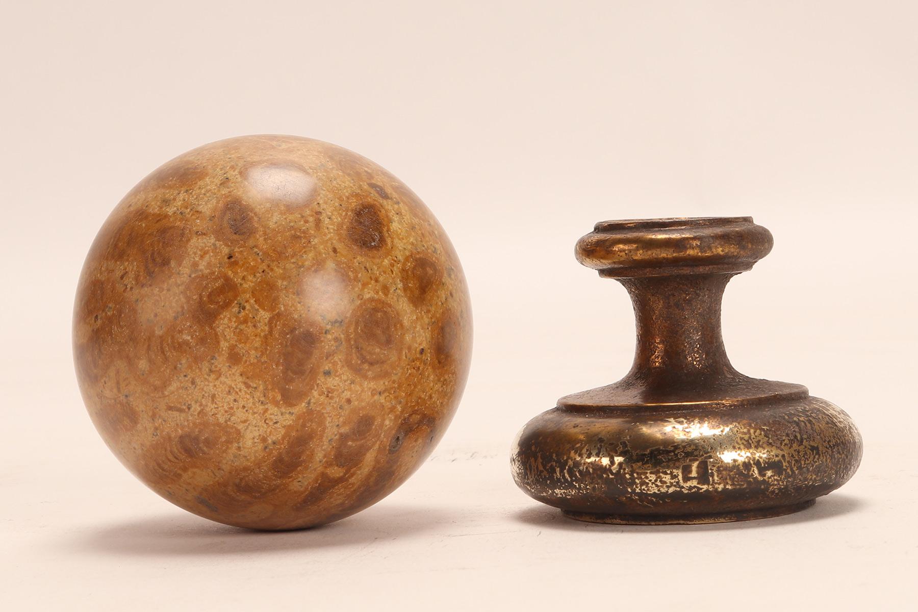 A pair of marine fossil “Mothership” stones spheres, Italy 1890. For Sale 5