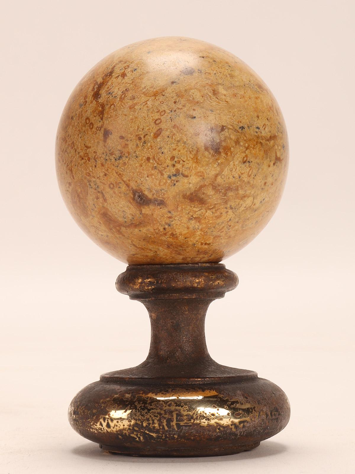 Italian A pair of marine fossil “Mothership” stones spheres, Italy 1890. For Sale