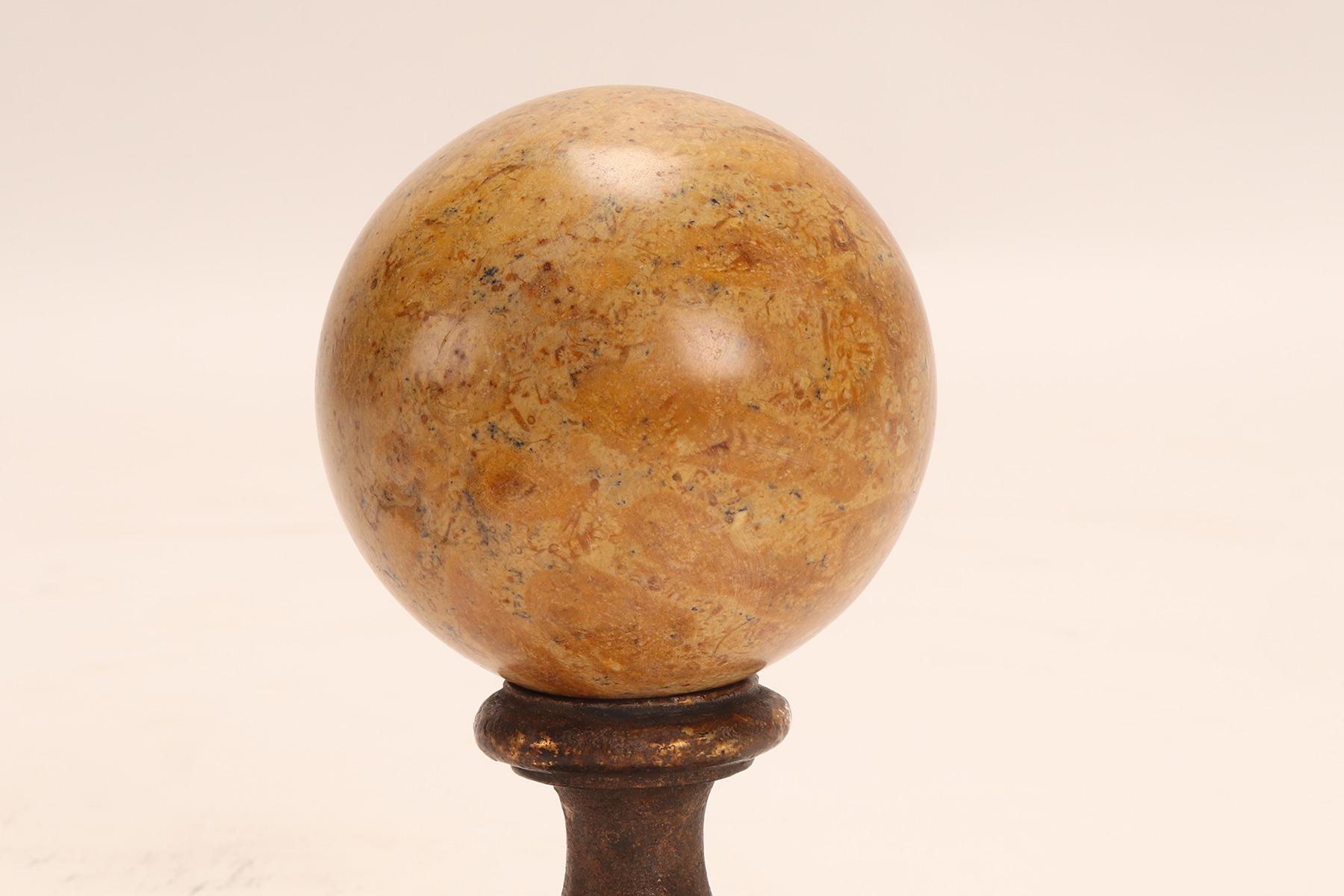 19th Century A pair of marine fossil “Mothership” stones spheres, Italy 1890. For Sale
