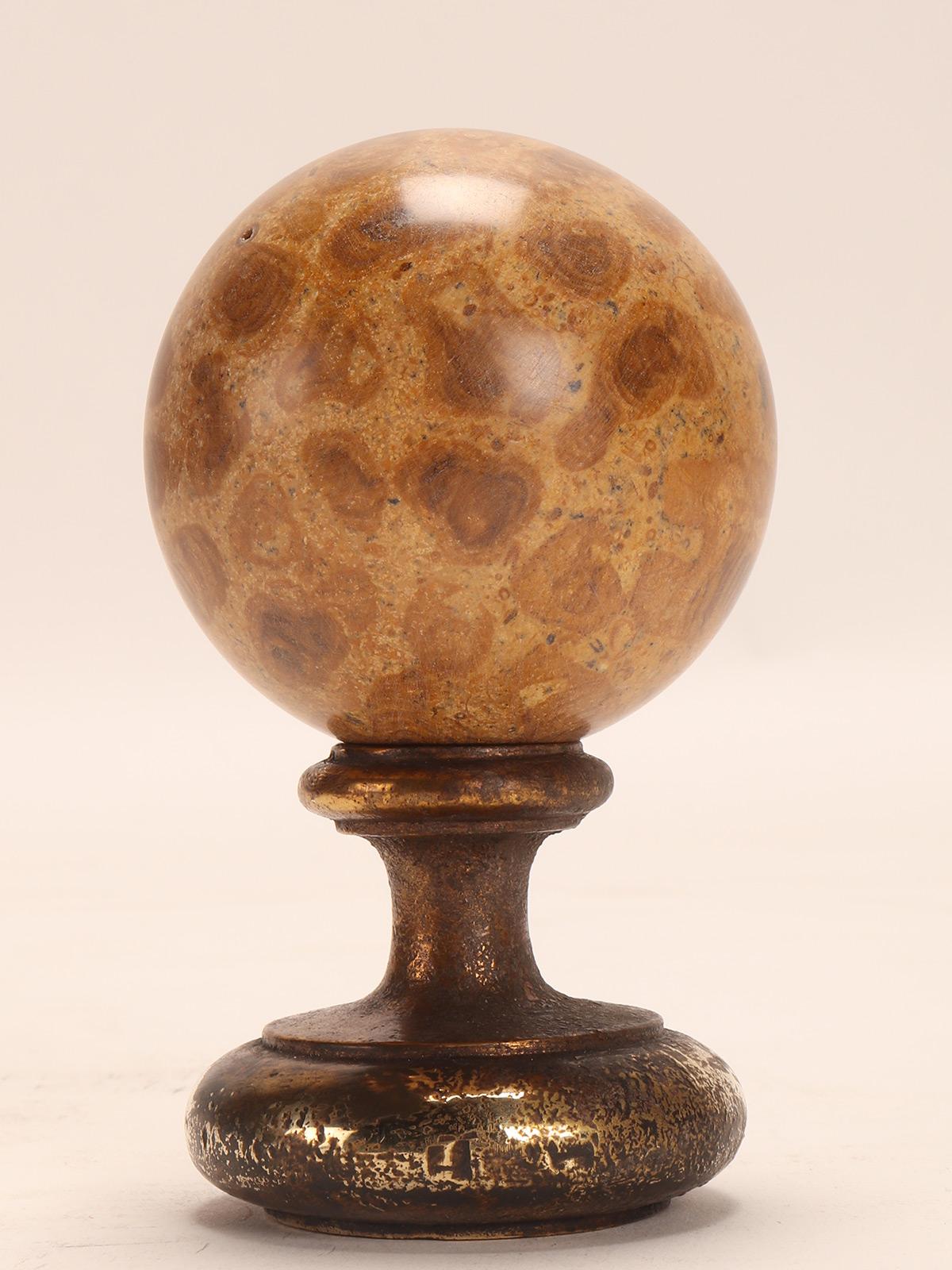 A pair of marine fossil “Mothership” stones spheres, Italy 1890. For Sale 1