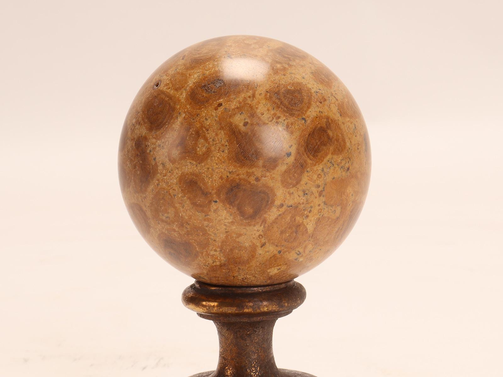 A pair of marine fossil “Mothership” stones spheres, Italy 1890. For Sale 2