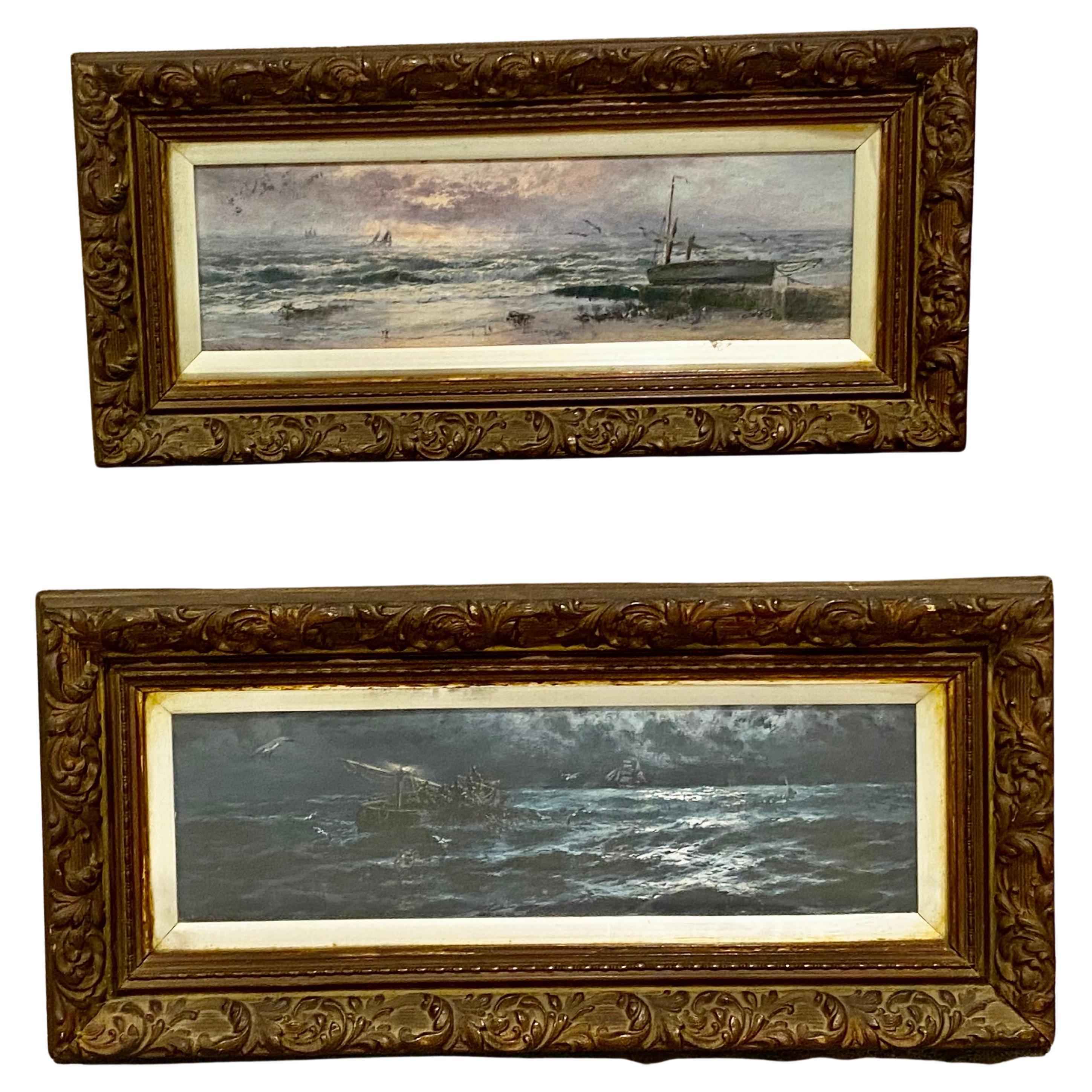 Pair of Marine Paintings by Thomas Rose Miles RCA  For Sale 9