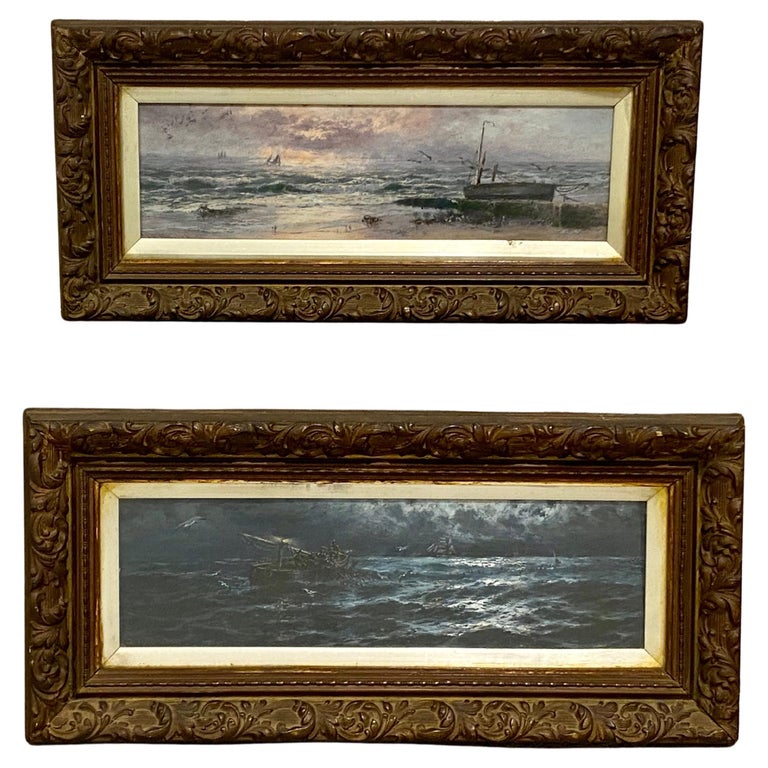 Paire de peintures marines de Thomas Rose Miles RCA En vente sur 1stDibs