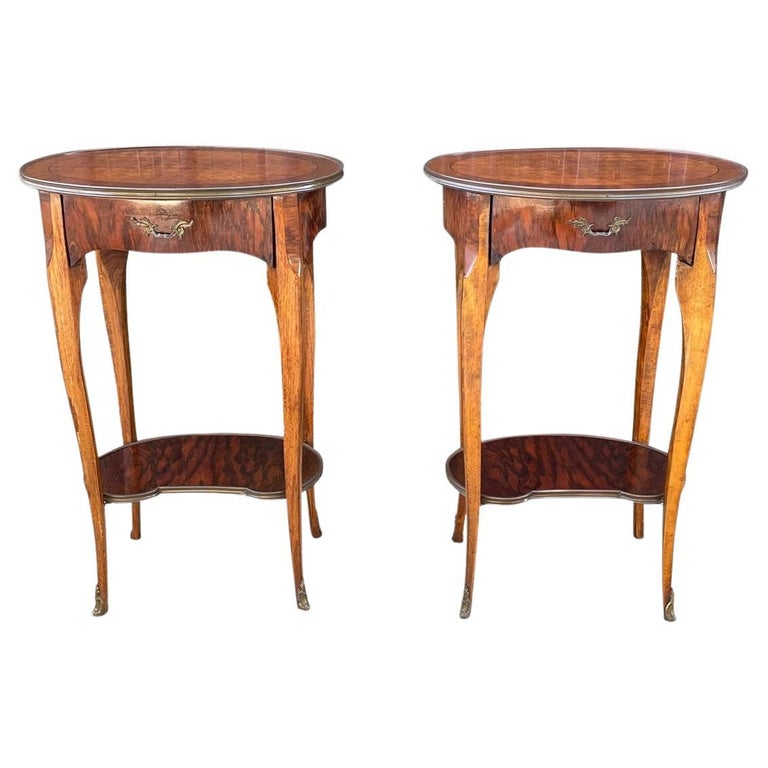 Pair of Marquetry Bedside Tables For Sale at 1stDibs