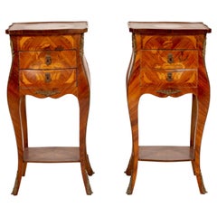 Pair of Marquetry Side Tables with Gilt Metal Mounts