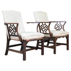 Pair of Marsh-Jones & Cribb Chinese Chippendale Armchairs