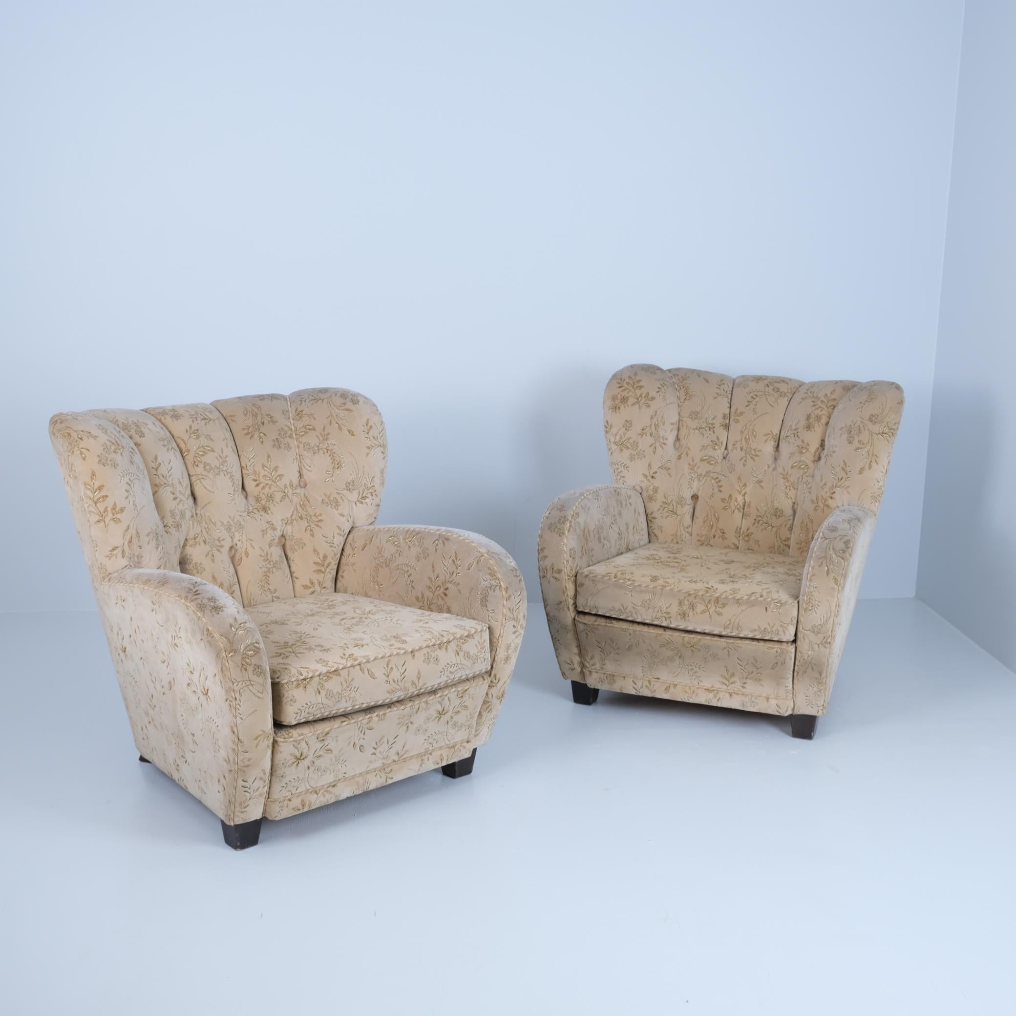 Mid-Century moderno Coppia di poltrone finlandesi in stile Märta Blomstedt, anni '40 in vendita
