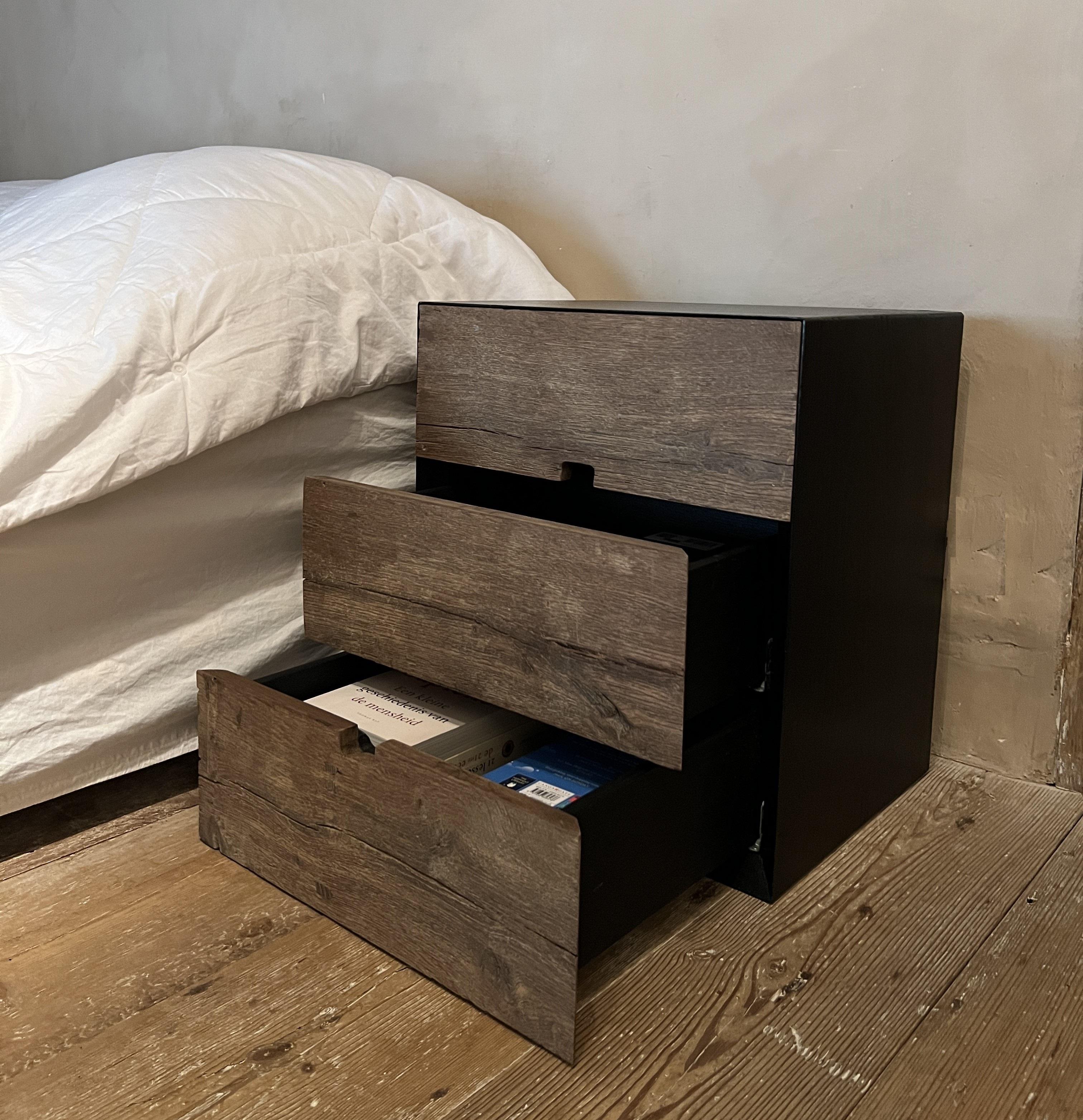 A Pair of Martin Nightstands Sidetables in Recycled Old Oak 8