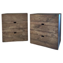 A Pair of Martin Nightstands Sidetables in Recycled Old Oak