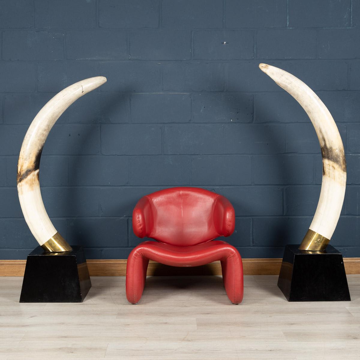 Contemporary Pair of Massive 21st Century Resin Tusks by Anthony Redmile London