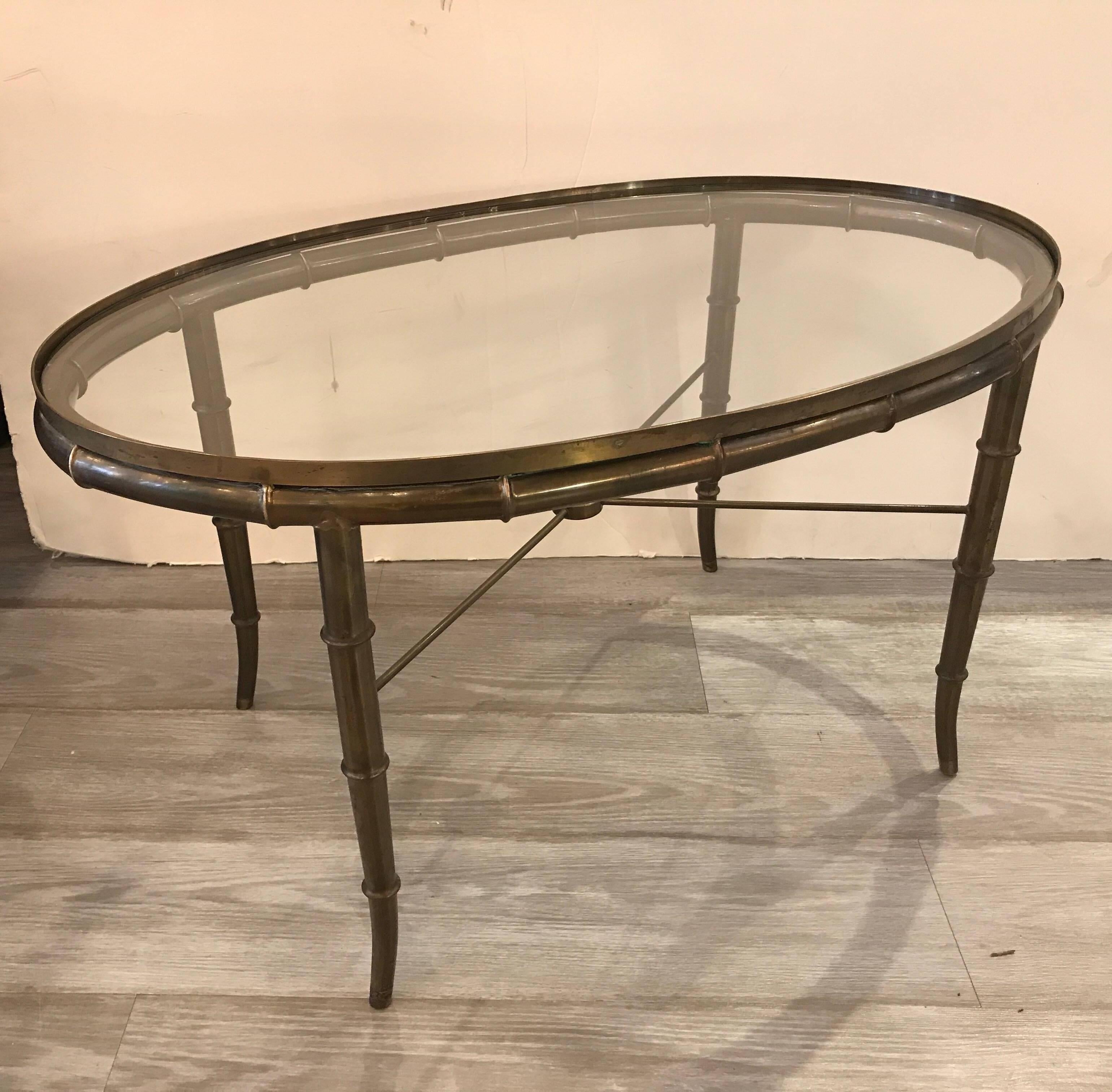 Hollywood Regency Pair of Mastercraft Oval Coffee Tables