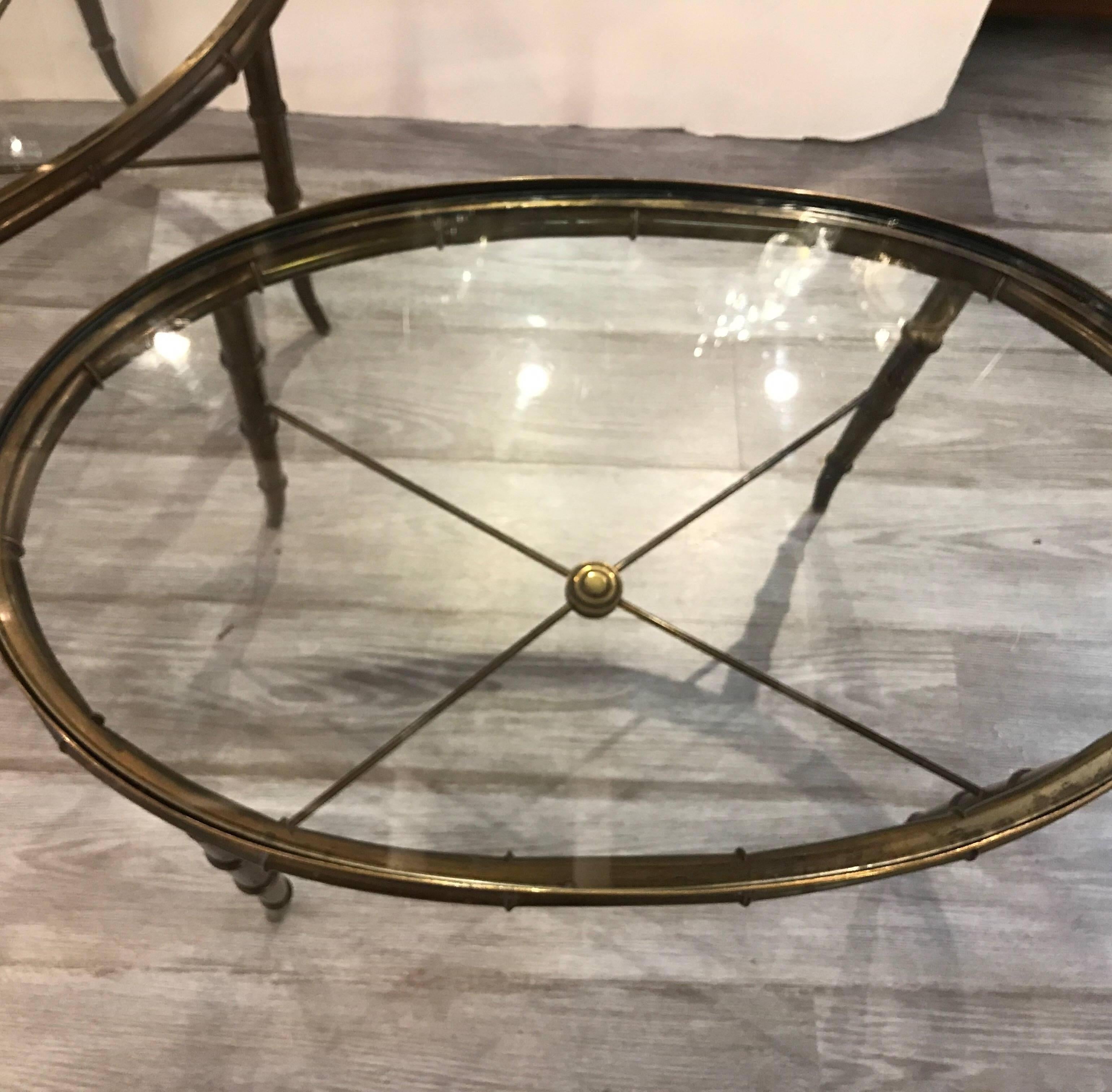 Mid-20th Century Pair of Mastercraft Oval Coffee Tables