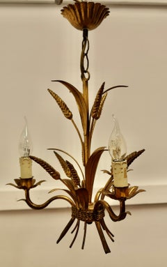 A Pair of Matching French Toleware Gilded Pendant Lights  These are very pretty