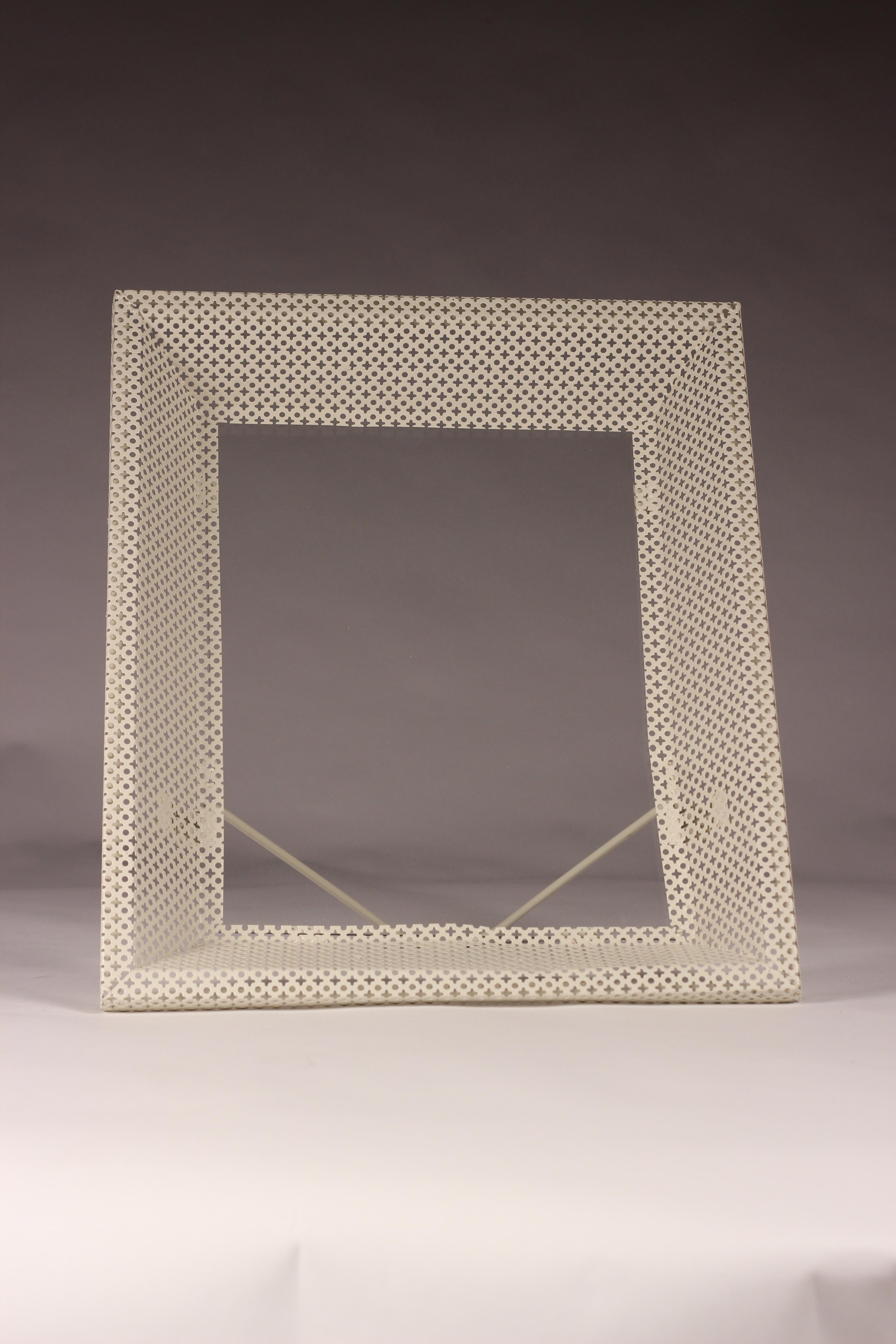 Pair of Mathieu Matégot White Perforated Metal Picture Frames/Mirrors 3