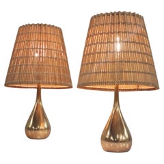 A Pair of Mauri Almari brass table lamps model K11-21, Idman.
