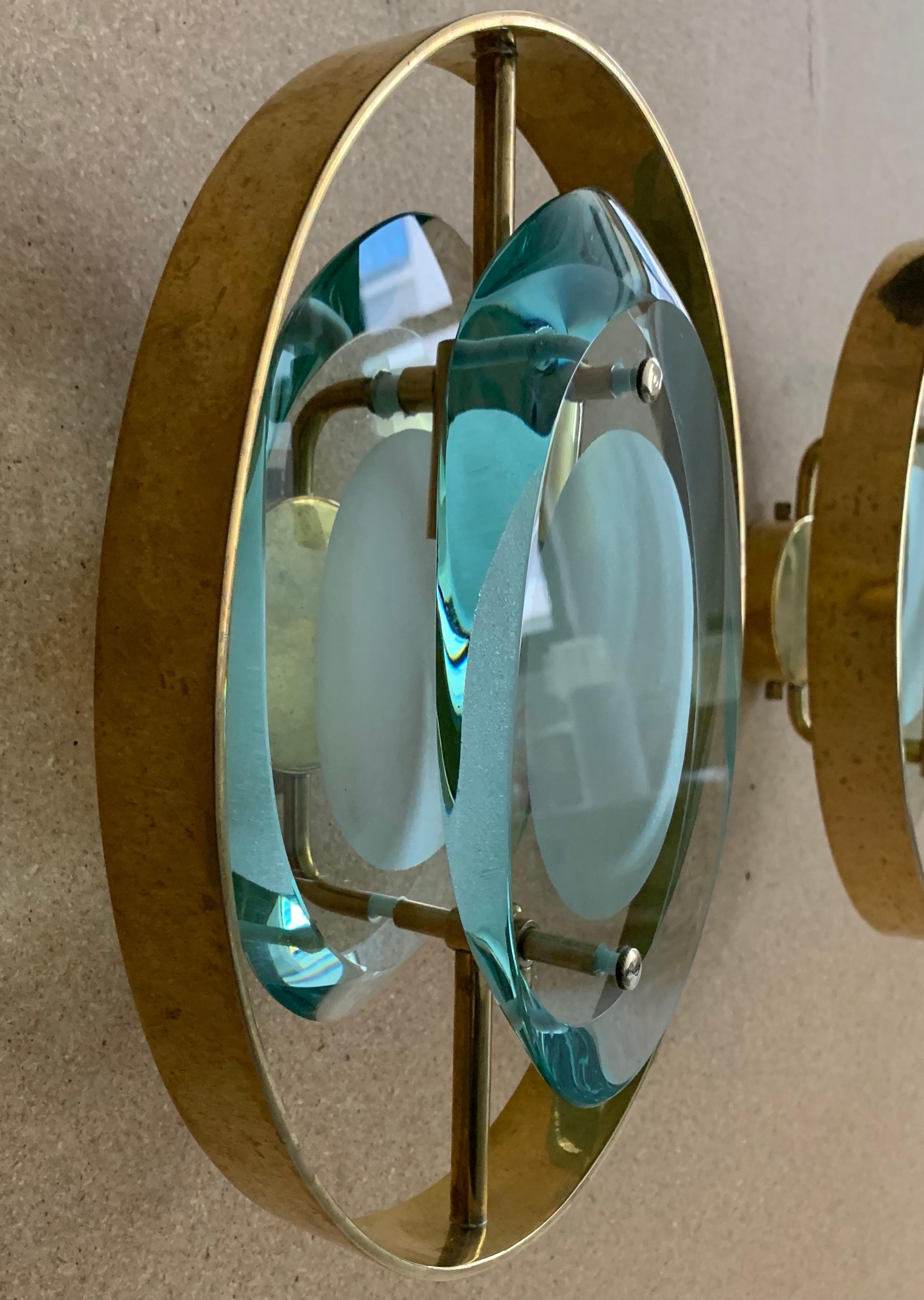 Mid-Century Modern Pair of Max Ingrand 'Model #2240' Sconces for Fontana Arte For Sale
