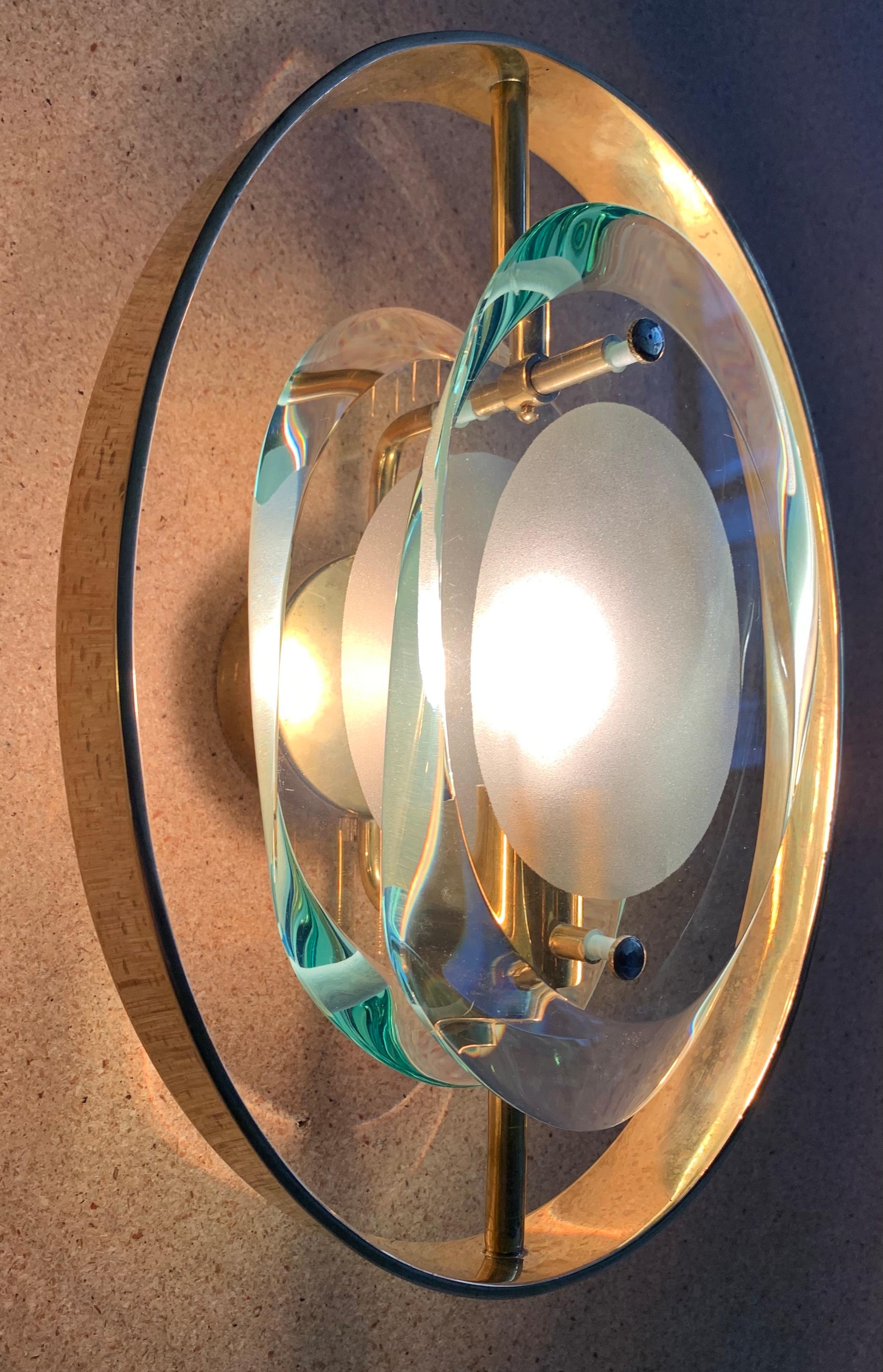 Brass Pair of Max Ingrand 'Model #2240' Sconces for Fontana Arte