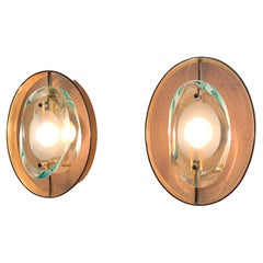 Vintage Pair of Max Ingrand 'Model #2240' Sconces for Fontana Arte