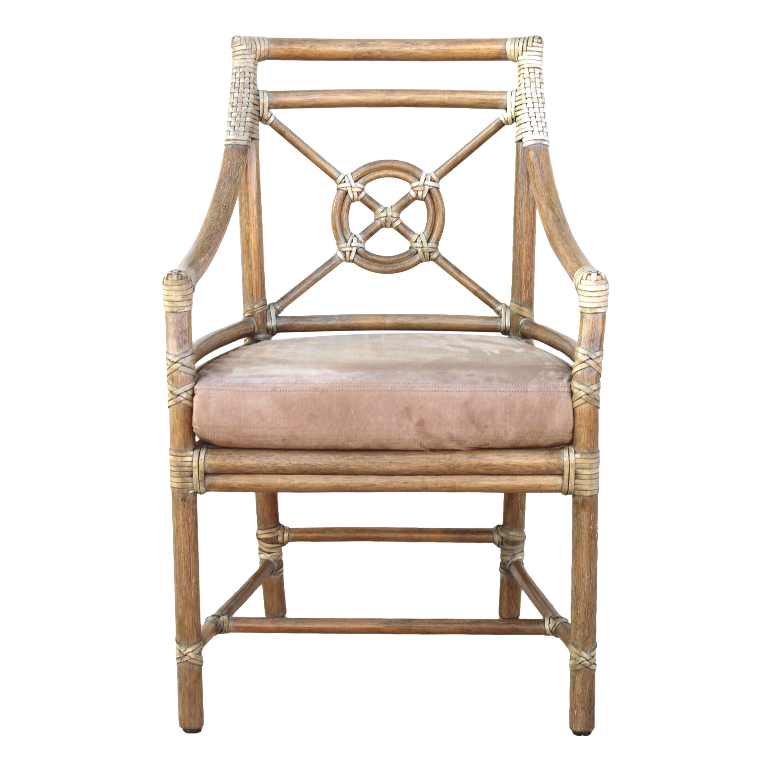Ein Paar McGuire San Francisco Rattan-Sessel oder Esszimmerstühle mit target-Sesseln (Organische Moderne) im Angebot