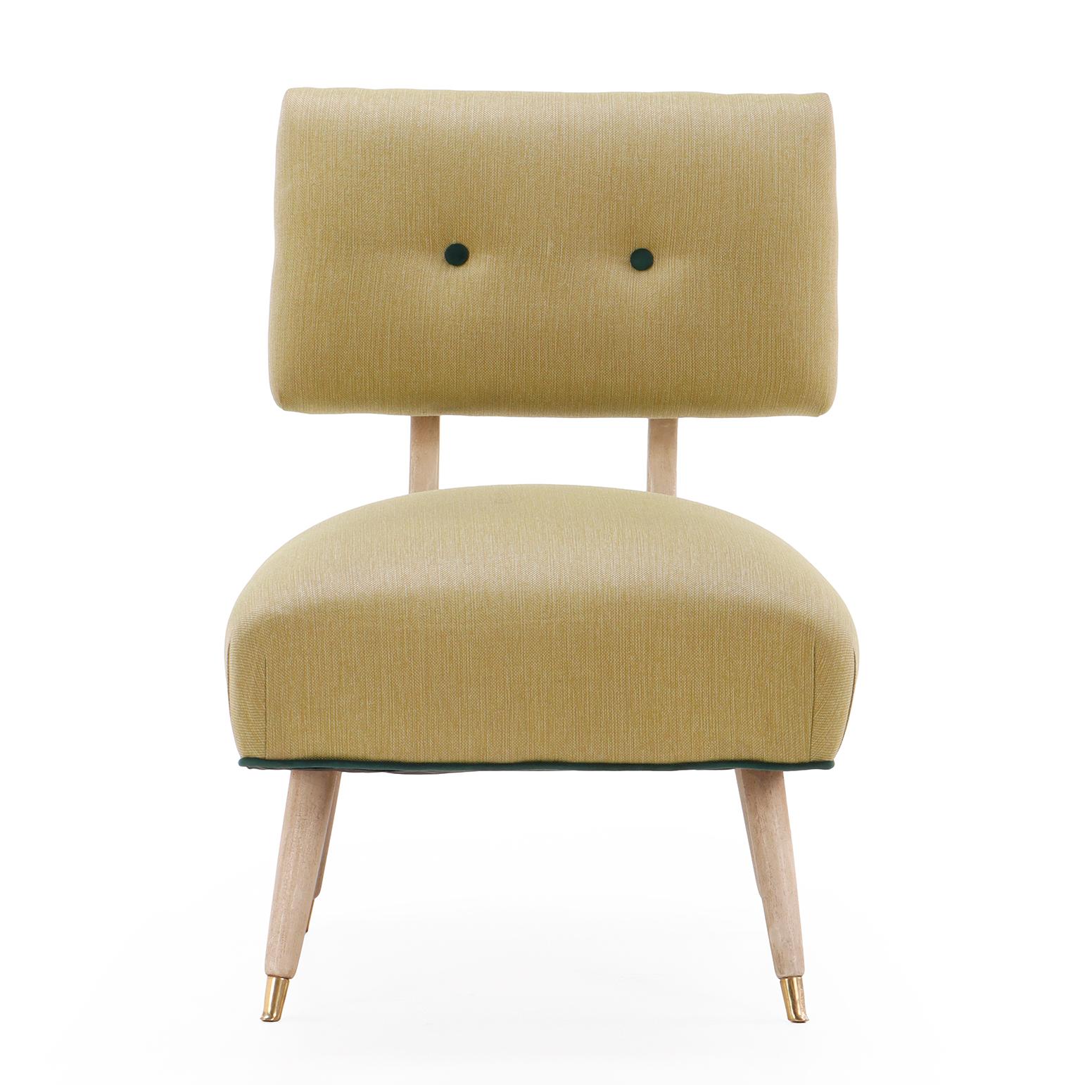 Pareja de sillones bajos de tocador MCM pintados y tapizados, c. 1950. Francés en venta