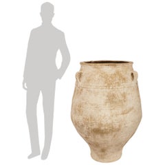 A pair of Mediterranean 19th century patinated Terra Cotta olive jars