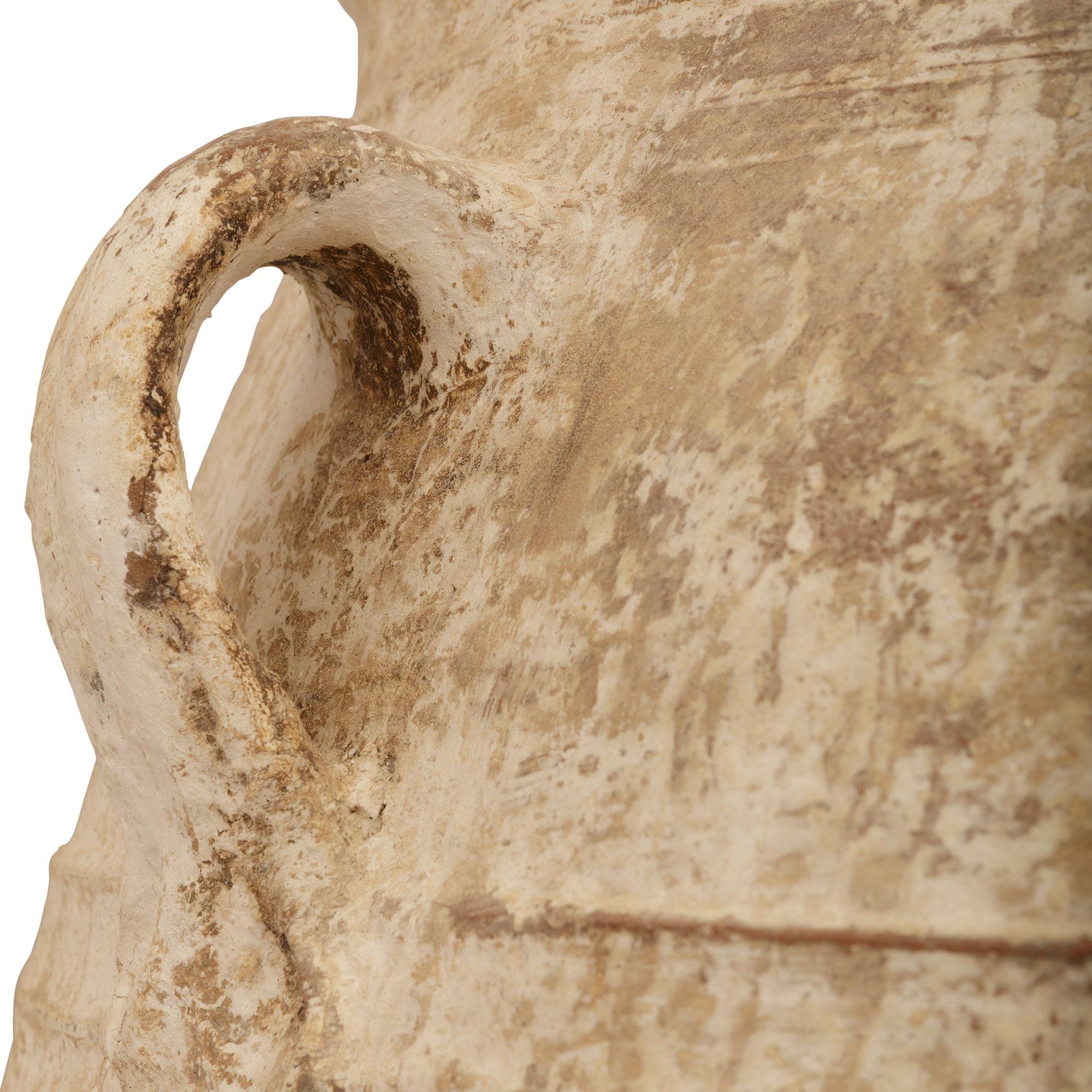 Terracotta Coppia di vasi da olive in terracotta patinata mediterranea del XIX secolo in vendita