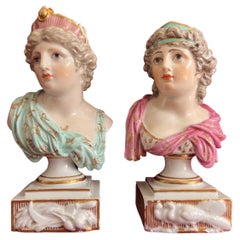 Pair of Meissen Porcelain Busts of Ceres & Juno, circa 1800
