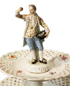 Un par de centros de mesa de Meissen Porcelain