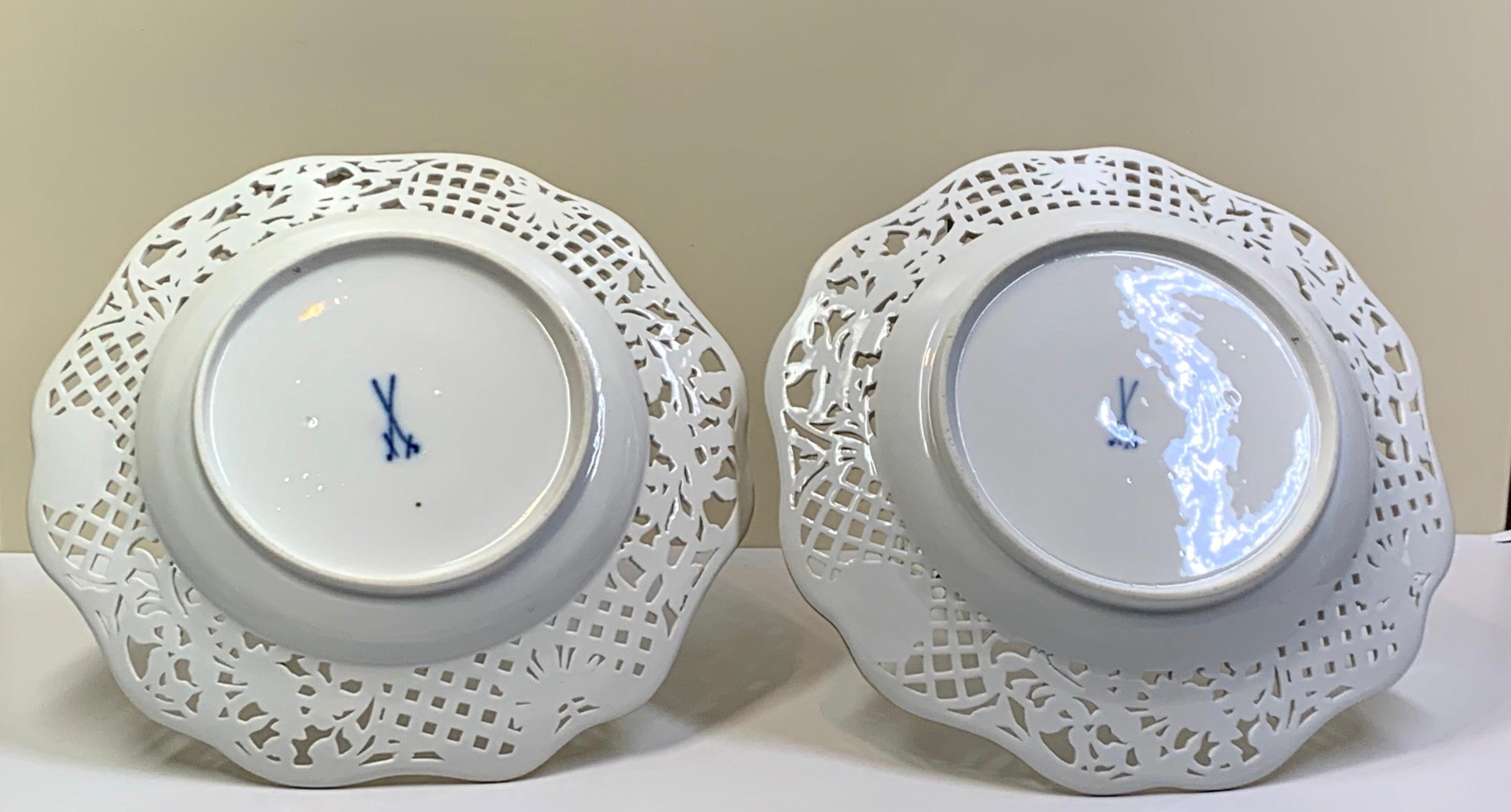 Pair of Meissen Reticulated Plates 6