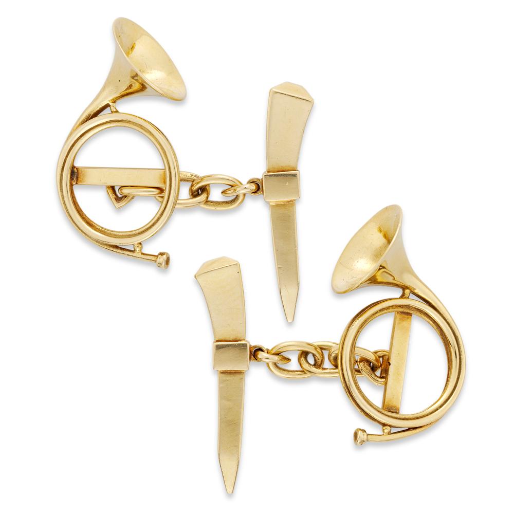 french horn cufflinks