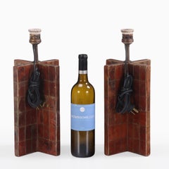 Pareja de lámparas de mesa recubiertas de mica.