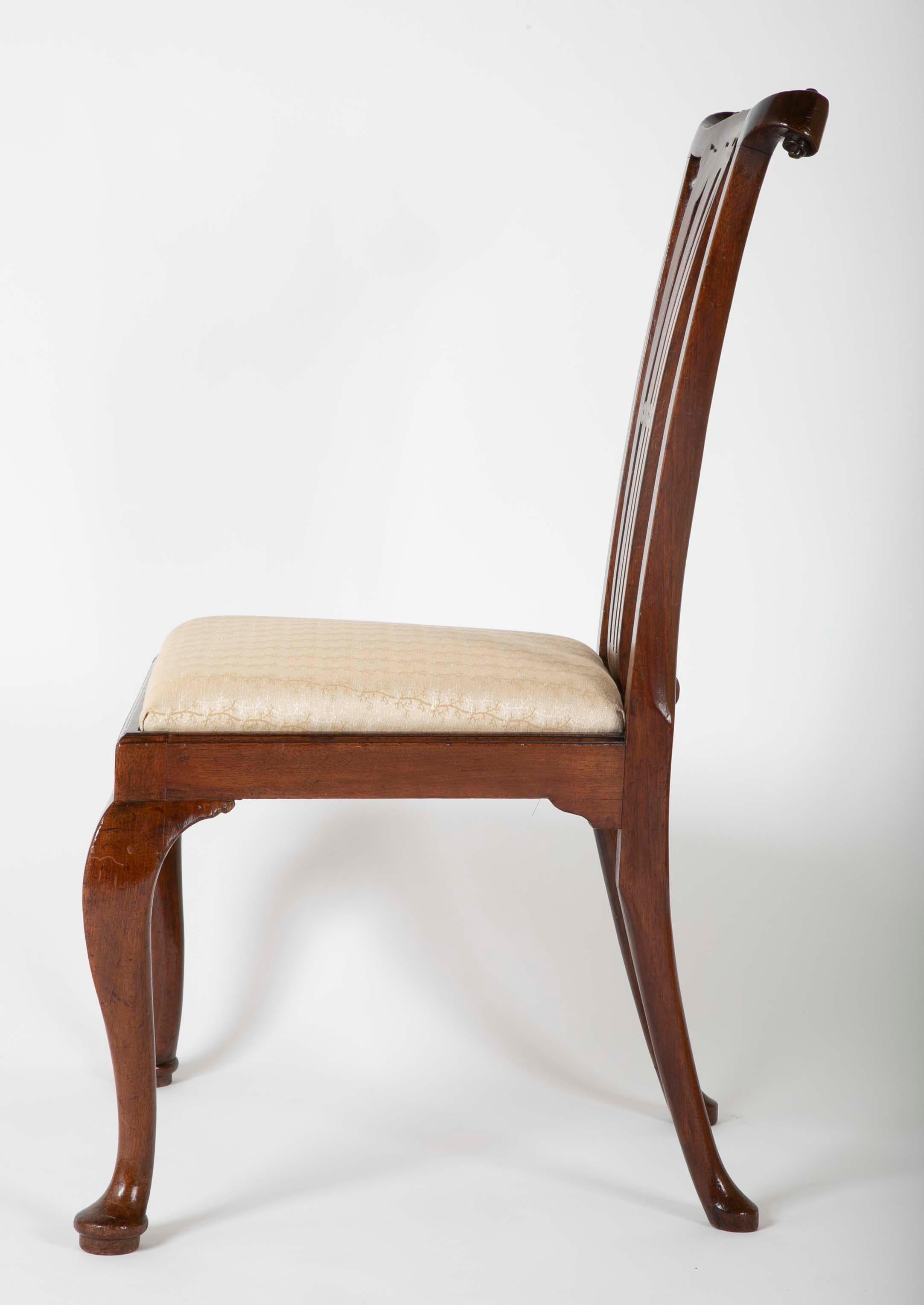Pair of Mid-18th Century George III Walnut Side Chairs 1