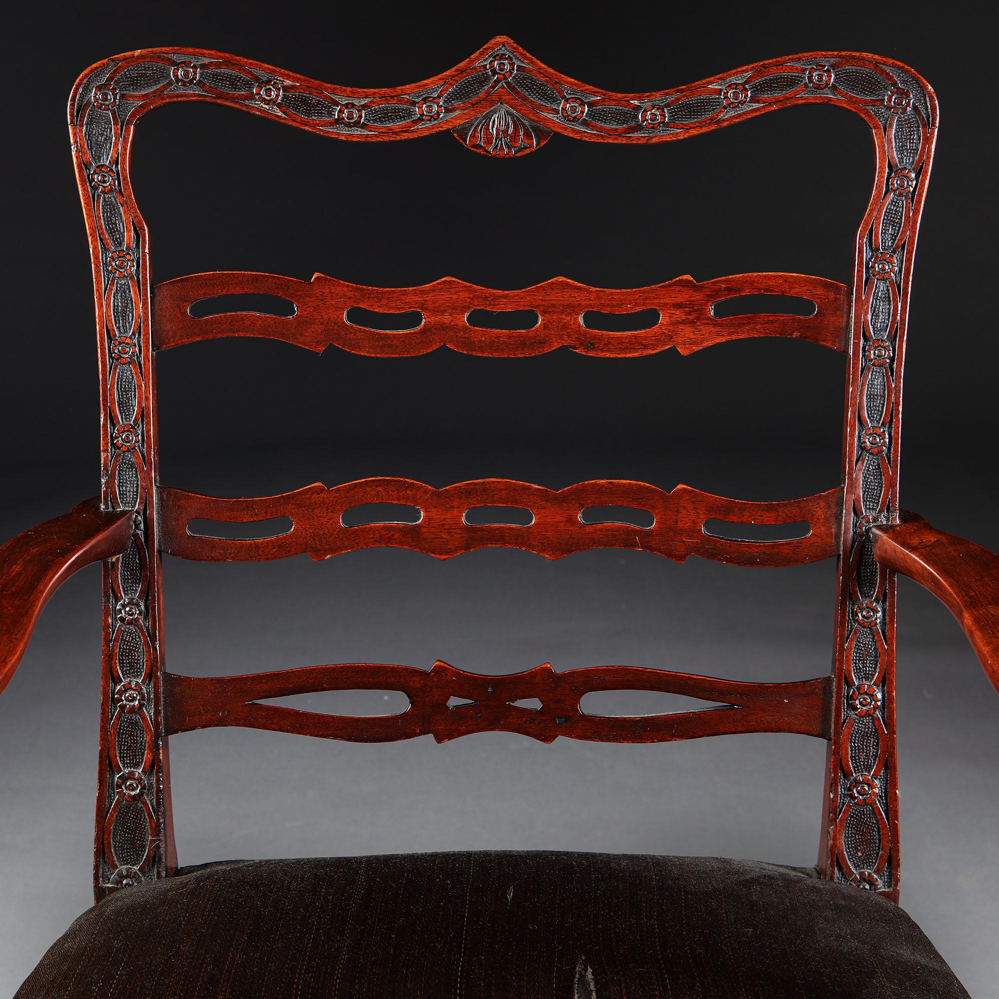 Pair of Mid 18th Century Irish Chippendale Chairs 1
