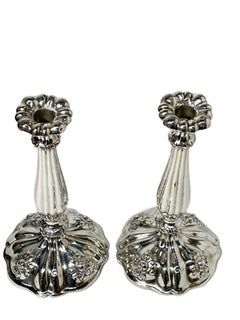 Pair of Mid-19th Century Austrian Silver Candlesticks