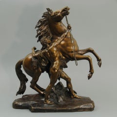 A Pair of Mid 19th Century Bronze Marley Horses