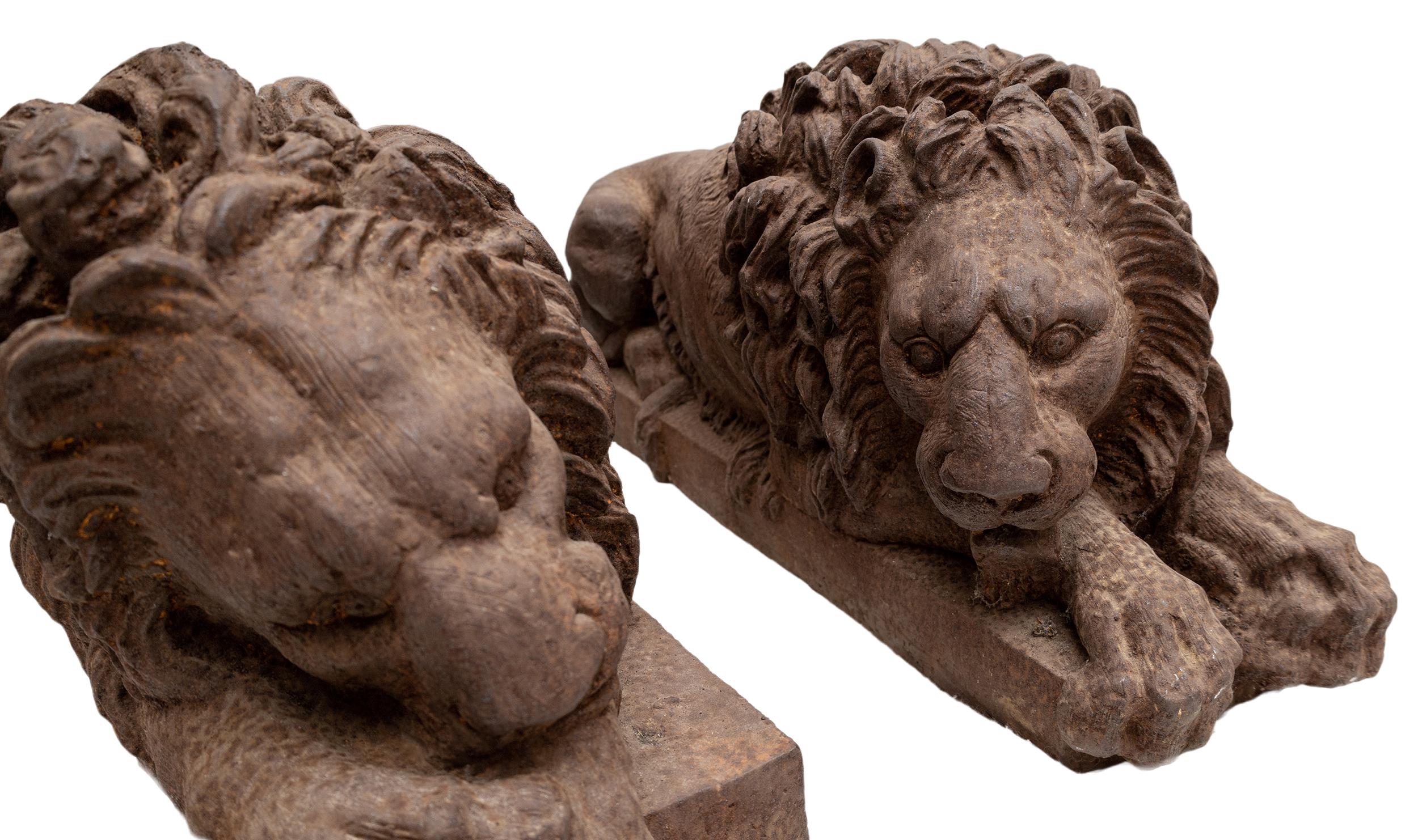 Other A Pair Of Mid-19th Century Chatsworth Lions  For Sale