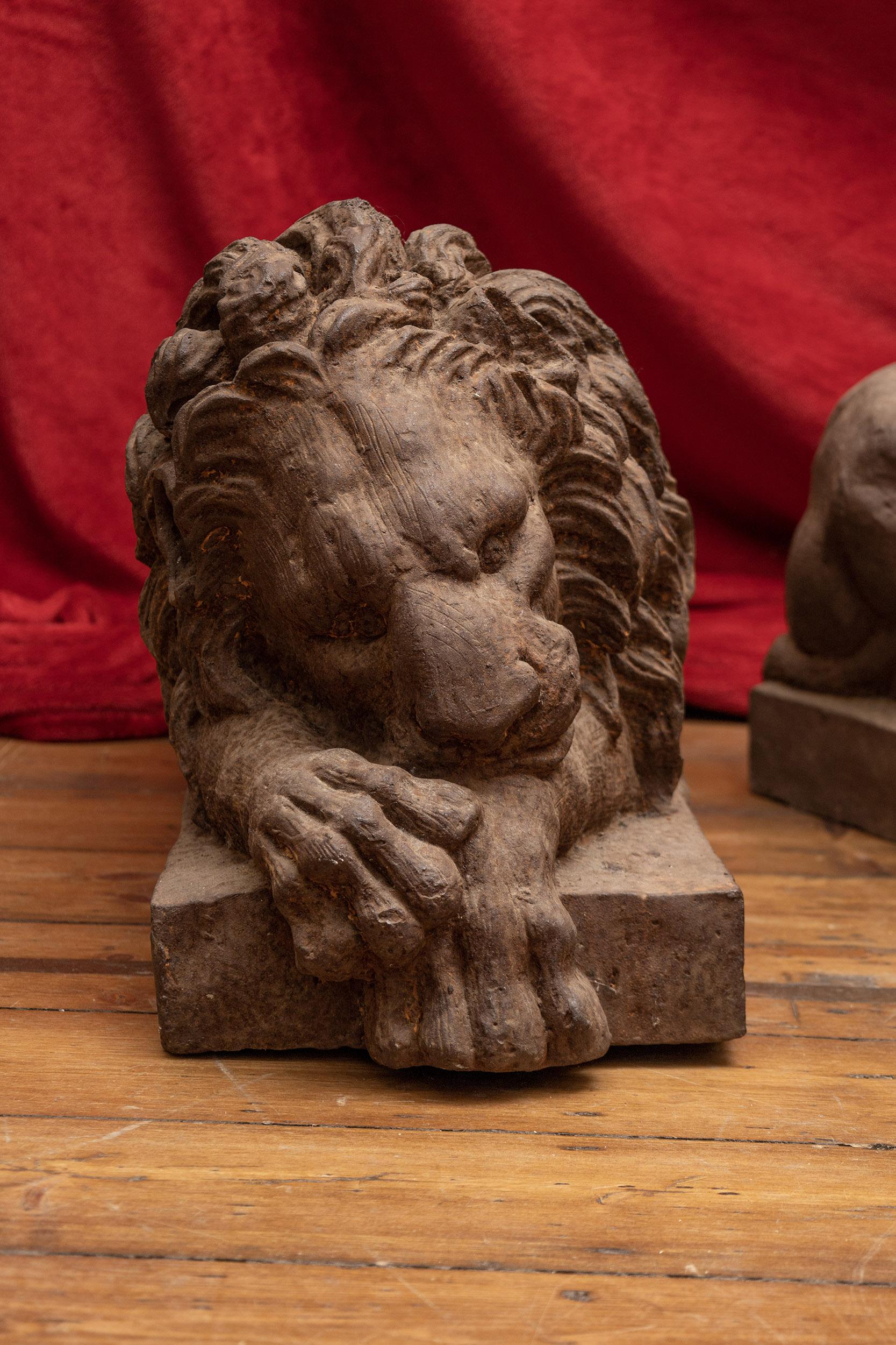 British A Pair Of Mid-19th Century Chatsworth Lions  For Sale
