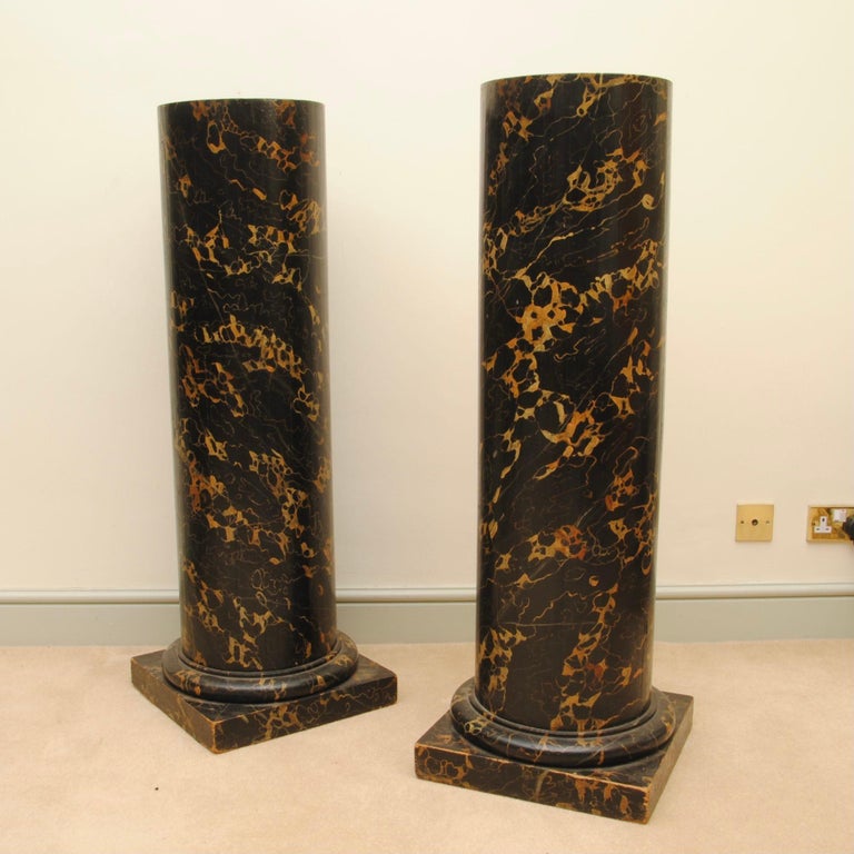 Pair of Mid 19th Century Simulated Marble Columns For Sale at 1stDibs