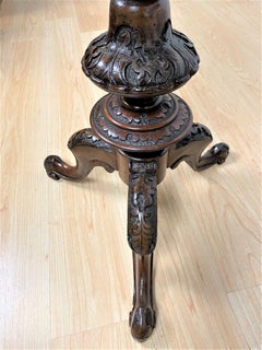 Pair of Mid-19th Century Walnut Marquetry Tripod Occasional Tables
