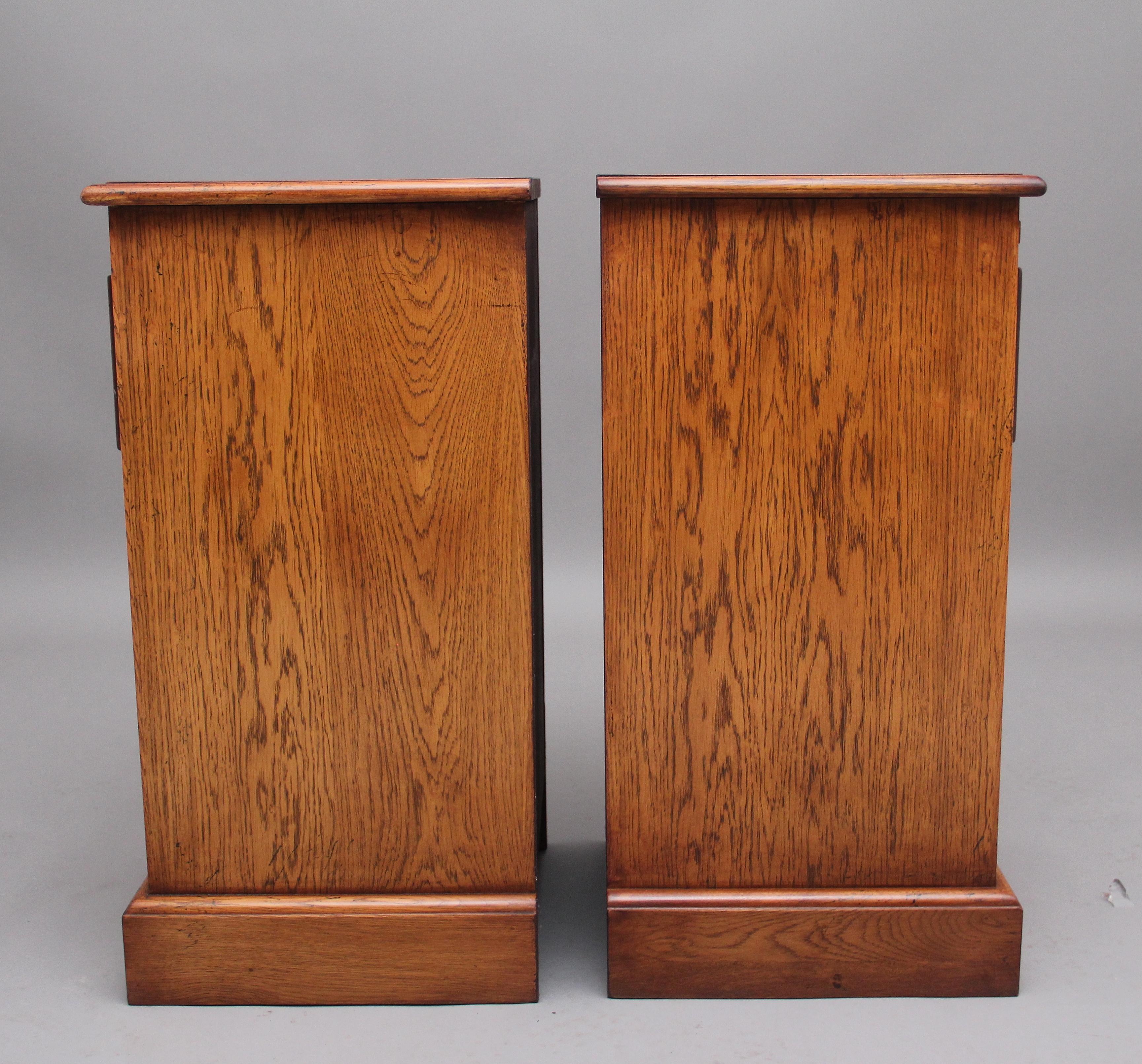 Pair of Mid 20th Century Burr Oak Bedside Chests 3